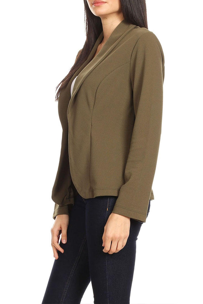 Women's Casual Long Sleeves Office Workwear Solid Blazer Jacket S-3XL - FashionJOA