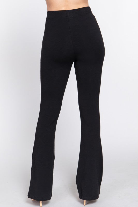 WAIST ELASTIC SLIM FLARE YOGA PANTS - FashionJOA