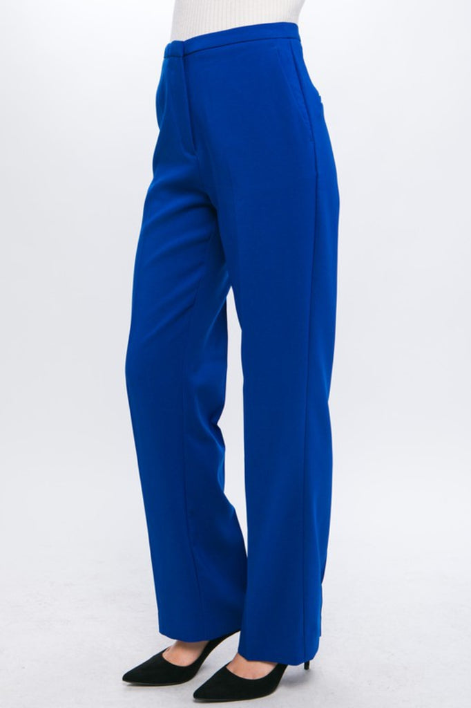 Women's Woven Solid Formal Long Pants - FashionJOA