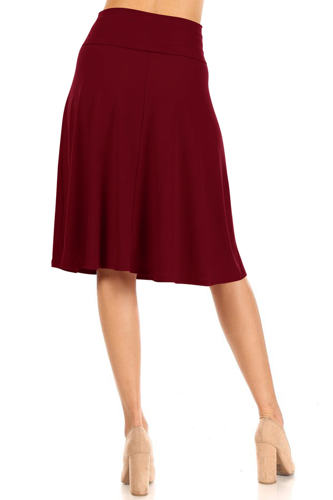 Women's Casual Stretch Foldable Waist Relaxed Fit A-Line Skirts - FashionJOA