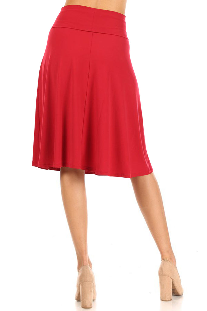 Women's Casual Stretch Foldable Waist Relaxed Fit A-Line Skirts - FashionJOA