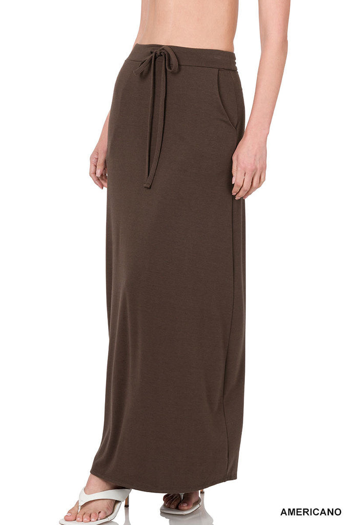 RELAXED FIT MAXI SKIRT WITH POCKETS - FashionJOA