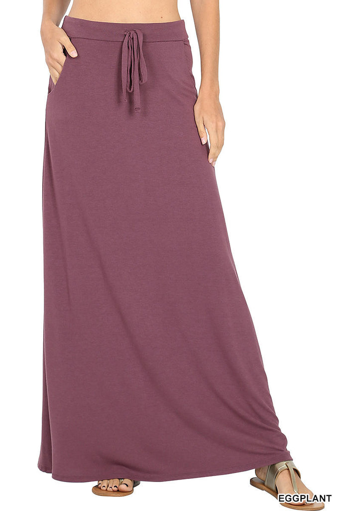 RELAXED FIT MAXI SKIRT WITH POCKETS - FashionJOA