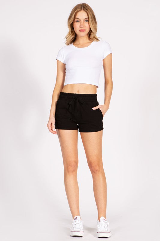 Solid French Terry Sweat Shorts FashionJOA