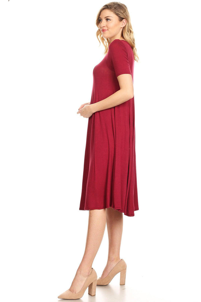 Women's A-Line Short Sleeve Jersey Knit Relaxed Fit Maternity Dress S-3XL FashionJOA