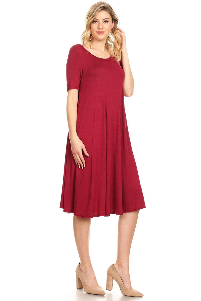 Women's A-Line Short Sleeve Jersey Knit Relaxed Fit Maternity Dress S-3XL FashionJOA