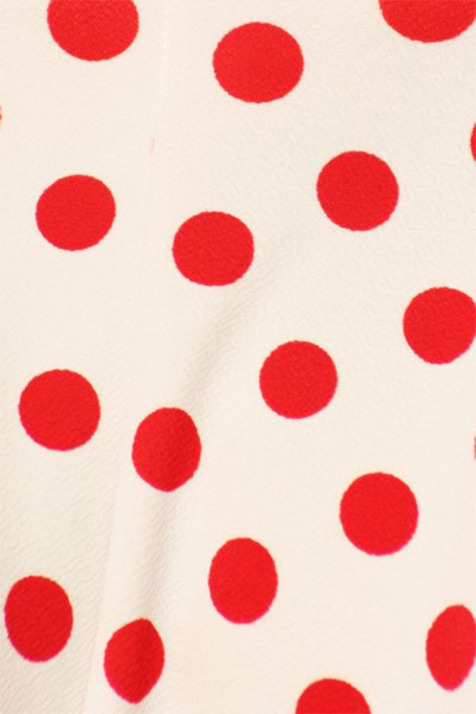 Women's Casual A-Line Pleated Polka Dot Printed Pull On Mini Skirt FashionJOA