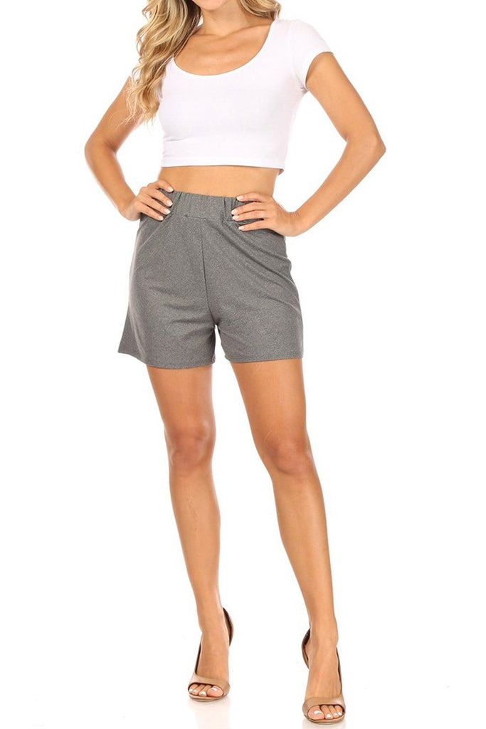 Women's Casual Elastic Basic Solid Pants Shorts FashionJOA