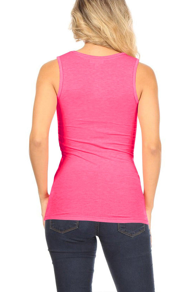 Women's Lightweight Casual Sleeveless Scoop Neck Solid Basic Camisole Tank Top FashionJOA