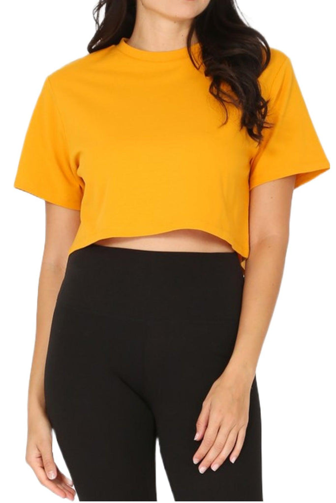 Women's Oversized Short Sleeve Cropped T-Shirt FashionJOA