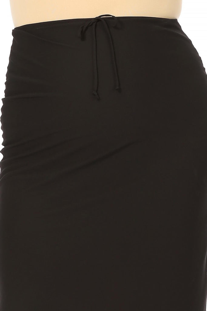 Women's Plus Size High Rise Chiffon Overlay Maxi Draped Skirt with Waist Tie Accent FashionJOA