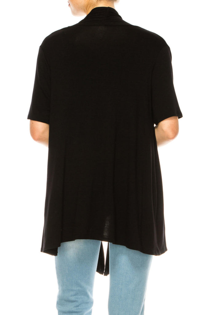 Women's Short Sleeve Open Front Cardigan FashionJOA