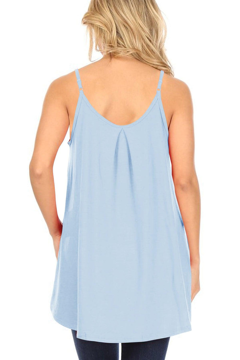 Solid Scoop-Neck Cami with Spaghetti Straps